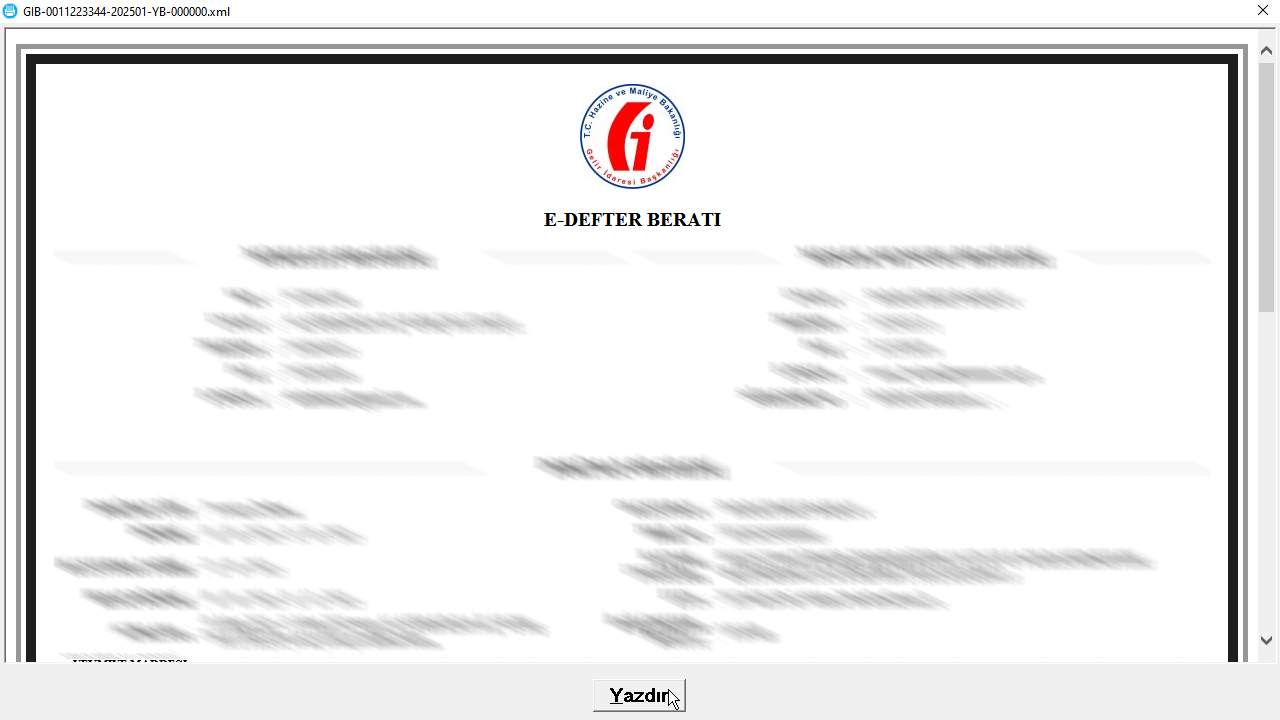 Yazdırma Önizlemesi